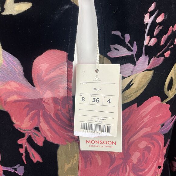 NWT MONSOON Size 4 JOANNA VELVET Burnout Floral  PRINT Blouse Witchy Whimsy Goth - Picture 4 of 10